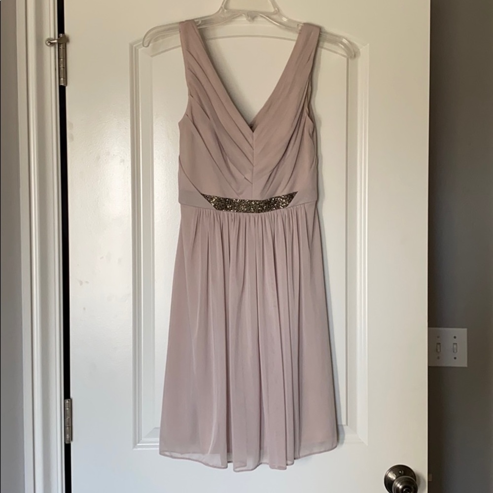 David’s Bridal Biscotti Bridesmaid Dress Short